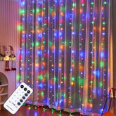 300 Led Curtain Lights, Remote Control Christmas Decorative Hanging String Lights, 8 Lighting Mode, Plug In For Indoor O
