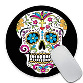 Round Mouse Pad Customized Design,Colorful Vintage Sugar Skull Abstract Floral Vector Background Circular Mouse Pads 7.87X7.87 Inch (200Mmx200Mmx3Mm)