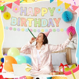 5 Pcs Macaron Daisy Birthday Party Bunting Banner, Pastel Birthday Decorations Pennant Banners Daisy Party Backdrop Supplies