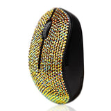 Luxury 6 Colors Bling Crystal Rhinestone 2.4G Wireless Mouse For Laptop, Notebook, Pc, Computer, Macbook Gifts For The Office (Gold Colorful)