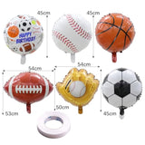 6 Pcs Sports Balloons Basketball Baseball Football Volleyball Soccer Baby Shower