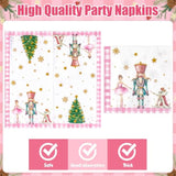 96Pcs Christmas Nutcracker Party Plate Supplies - Xmas Tree Ballet King Soldier Party Tableware Decoration Disposable Paper Plate Napkin Fork For Kid Winter Holiday Birthday, Serves 24 Guests