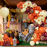 193PCS Fall Balloon Arch Kit with Yellow Orange Burgundy Gold Balloons for Party