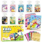 16-Pack Foil Art and Craft Books for Kids Birthday Favors and Travel