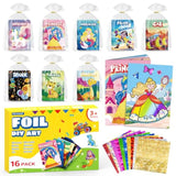 16-Pack Foil Art and Craft Books for Kids Birthday Favors and Travel