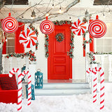 32 Pcs Christmas Candy Cane Balloons Foil Lollipop Swirl Party