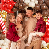 Reindeer Balloon Arch Kit 136pcs Red Brown Gold Balloons for Christmas Party Decor