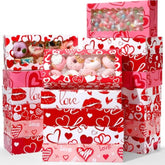 48 Pcs Valentine'S Day Treat Boxes Valentine Heart Cookie Boxes With Window 12 X 5.5 X 2.5 Bakery Box Heart Gift Box Candy Containers For Valentines Party Favors
