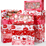 48 Pcs Valentine'S Day Treat Boxes Valentine Heart Cookie Boxes With Window 12 X 5.5 X 2.5 Bakery Box Heart Gift Box Candy Containers For Valentines Party Favors
