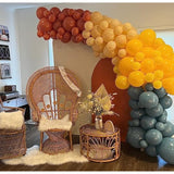 Retro Blue Orange Mustard Balloon Garland Kit 149pcs for Baby Shower Boy Birthday Party