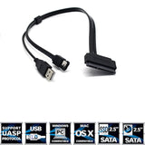 2.5'' Hard Disk Drive Sata 22Pin To Esata Data Usb Powered Cable Adapter For O
