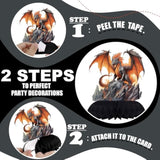 12 Pack Dragon Table Decorations - Dragon Party Decorations For Kids' Birthday And Themed Events - Dragon Table Toppers