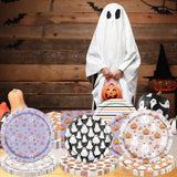 Halloween Party Plates And Napkins, 60Pcs Halloween Party Supplies Tableware Set, Pumpkins Ghost Halloween Paper Plates Napkins For Halloween Birthday Party Decorations