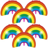 6 Pcs Rainbow Balloons, 38 Inch Large Rainbow Foil Balloons,St. Patrick'S Day Balloon, Colorful Mylar Balloon For Birthday Wedding Baby Shower St. Patrick'S Day Party Decoration