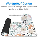Cats And Florals Large Gaming Mouse Pad 31.5X11.8 Inches - Non-Slip Waterproof Rubber Base, Stitched Edges Extended Desk Mousepad For Office, Work, Home, Gaming, Laptop & Keyboard