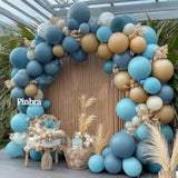 Dusty Blue Balloon Double Stuffed Slate Baby Blue Balloons Different Sizes 18/12/5 Inch Pastel Light Latex Arch Kit For Birthday Baby Shower Gender Reveal Wedding Party Decorations