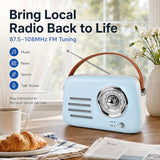 Vintage Radio Bluetooth Speaker,Over 20 Hours Battery Life Bluetooth Speaker,Portable Retro Radio with Bluetooth,Subwoofer AUX/USB for Home Office