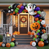 Halloween Decorations Balloon Garland Arch Orange Black Green Purple Spider Bat Ghost Decor