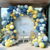 Dusty Blue & Yellow Balloon Arch Kit: Party Garland Decor