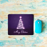 Christmas Tree Square Mousepads Desktop Notebook Mouse Mat Sparkle Light Xmas Fir Tree New Year Violet Mouse Pads For Working And Gaming Office Accessories Desk 9.5X7.9 Inch