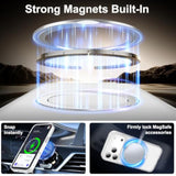 Frosted White Magnetic Case with Ring Stand for iPhone 17 Pro