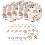 Boho Rainbow Party Plates & Napkins Set – Serves 20 Guests for Any Celebration