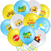 40-Piece Back to School Party Set Yellow Bus Balloons for Kids Birthday