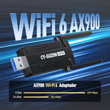Wifi Adapter For Desktop Pc, Ax900 Usb Wifi 6 Adapter With 5Ghz/2.4Ghz Dual Band, Ofdma, Mu-Mimo, Wpa3,Bulit-In Driver For Windows 10/11