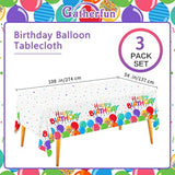 Birthday Disposable Tablecloth, Plastic Table Cover For Kid’S Birthday Party, 54”X108”, 3 Pcs