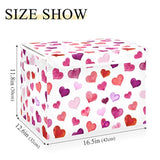 Valentines Storage Baskets Collapsible Storage Bins With Lids, Hearts Storage Boxes Clothes Baskets For Organizing