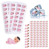 My Water Broke Baby Shower Game With 100 Mini Plastic Babies, 3 Ice Cube Trays, For Party Decorations Baby Shower Games (Pink)