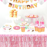 6 Pack 29X108 Inch Pink Metallic Foil Fringe Table Skirts Banner For Tinsel Streamer Garland Curtains Backdrop For Parade Floats Wedding Baby Shower Birthday Christmas Halloween Party Decoration