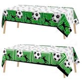 2 Pieces Soccer Party Tablecloth Plastic Soccer Themed Tablecover Disposable Rectangle Tablecloths Sports Themed Party Decoration For Soccer Birthday Supplies