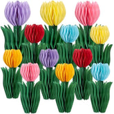 12 Pcs Tulip Honeycomb Decorations, Spring Decorations For Office, Spring Table Decor, Tulip Party Decorations, Spring Centerpieces For Tables For Mothers Day Spring Party, Womens Day