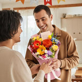Artificial Rainbow Roses Bouquet Eternal Flowers Gift for Birthday Anniversary