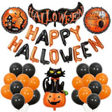 47pcs Happy Halloween Balloons Banner Black Orange Party Decorations