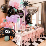 150pcs Halloween Balloon Arch Kit Pink Black Purple Latex Balloons Spider Foil Bat Decor
