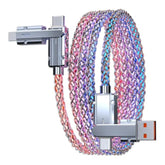 66W 4 In 1 Led Light Up Charging Cable,3.3Ft Rgb Colorful Gradual,Fast Charging Cord Lighting/Type C/Usb A Cable Usb A To Usb C Cable,For Phone16 15 14 Mac,Samsung S24 S23 S22