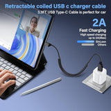 Usb Type C Coiled Cable 5Gbps Retractable 90 Degree Usb3.0 To Usb C Charging Cable And Data Transfer For Phone, Tablet, Other Usb C Devices (M To D)