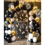300 Pcs Black Gold Confetti Balloons Set for Party Wedding Graduation