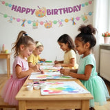 Art Party Banner Set with Happy Birthday & Paint-Themed Garland for All Ages