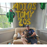 3-pc “Adios to My 20s” balloons with fiesta cactus theme for 30th birthday décor