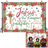 Christmas Nativity Backdrop Jesus Is The Reason For The Season Photography Background Banner Christmas Religious Xmas Holy Nativity Party Decorations Photo Booth Banner (7X5Ft(82 X 59 Inch))