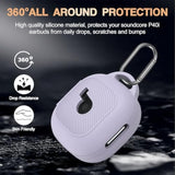 Anker Soundcore P40i Case Cover, Soft Silicone Case for Soundcore P40i Earbuds with Shockproof Protective Skin Cover and Carabiner, Front LED and Logo Visible, Purple