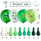 36 Pcs Dinosaur Balloons Dino Latex Balloons For Children'S Birthday Party, 12 Inch Green Dinosaur Printed Pattern Style, Jungle Themed Decoration For Kids Boys Birthday Party Baby Shower