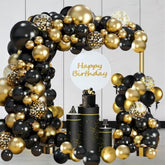 Birthday Party Black Gold Balloon Garland Arch Kit Latex Balloons For 2025 Graduation Class Party Bridal Shower Wedding Baby Shower And Father'S Day Party Decorations