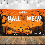 Extra Large Happy Halloween Banner 72x44 Inch Spooky Backdrop Pumpkin Party Decor