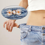 Pant Waist Tightener, Detachable Jean Buttons For Loose Jeans, No Sew And No Tools Button Pins For Jeans, Adjustable Jean Buttons Pins, Daisy Flower Instant Pants Button Tightener 4 Sets