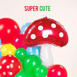 130 Pcs Red Blue Green Yellow Balloon Garland with Cloud, Mushroom & Star Balloons