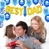 Happy Fathers Day Decorations Happy Father's Day Party Decorations Including Banner, Hanging Decorations,Best Dad Balloons,Tablecloth for Father's Day Party Supplies